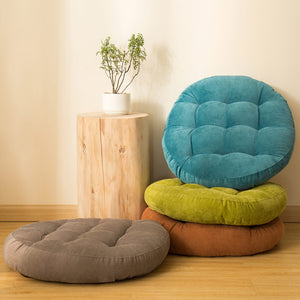 Round Solid Color Floor Pillow Cushion for Living Room Reading Meditation Yoga Sofa Balcony Outdoor Bed Office Car Decor
