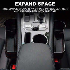 2 PCS Car Seat Gap Filler Organizer Console Side Pocket Car Cup Holder Multifunctional Auto Front Seat Storage