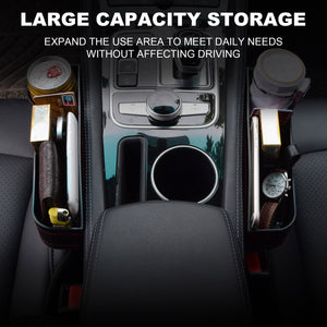 2 PCS Car Seat Gap Filler Organizer Console Side Pocket Car Cup Holder Multifunctional Auto Front Seat Storage