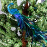 Peacock Indoor Decorative Ornaments Bird with Clip for Christmas Tree Garden Decorations