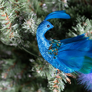 Peacock Indoor Decorative Ornaments Bird with Clip for Christmas Tree Garden Decorations