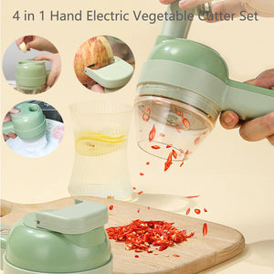 4 in 1 Hand Electric Vegetable Slicer Set, Vegetable cutter, Garlic Slicer, Onion Slicer, Electric Food Slicer, Mini Food Slicer and Chopper