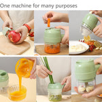 4 in 1 Hand Electric Vegetable Slicer Set, Vegetable cutter, Garlic Slicer, Onion Slicer, Electric Food Slicer, Mini Food Slicer and Chopper