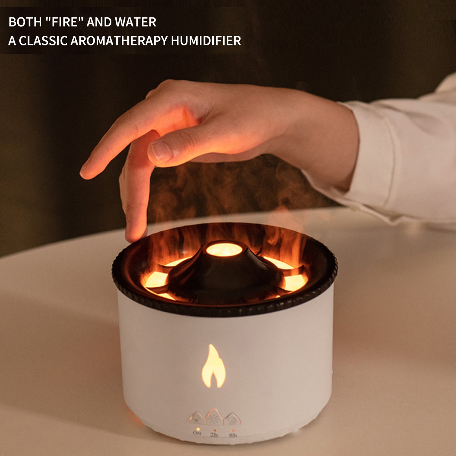 Flame Light LED Humidifier Aroma Fragrance Oil Diffuser– Volcanic Mist Creative Gifts for Home, Office