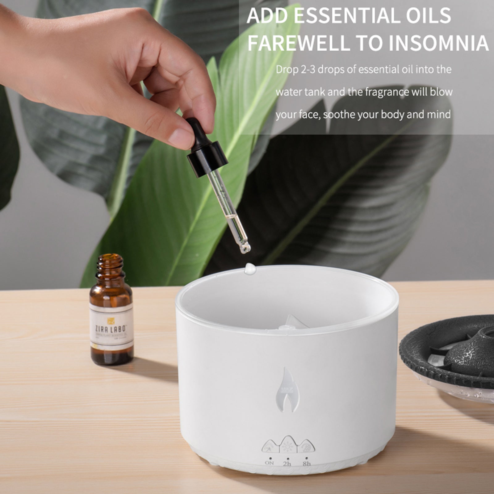 Flame Light LED Humidifier Aroma Fragrance Oil Diffuser– Volcanic Mist Creative Gifts for Home, Office