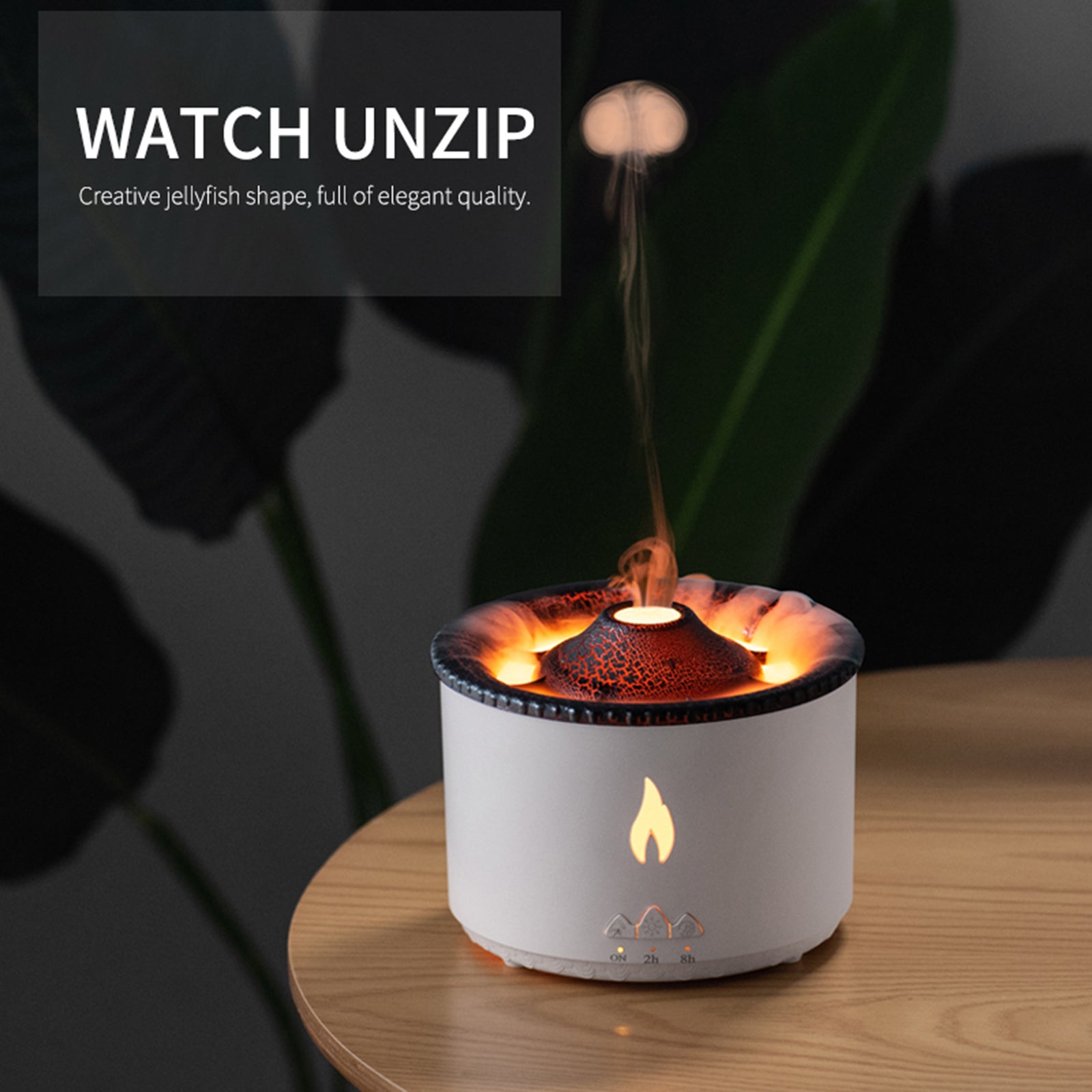 Flame Light LED Humidifier Aroma Fragrance Oil Diffuser– Volcanic Mist Creative Gifts for Home, Office