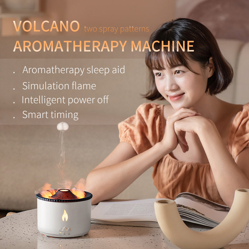 Flame Light LED Humidifier Aroma Fragrance Oil Diffuser– Volcanic Mist Creative Gifts for Home, Office