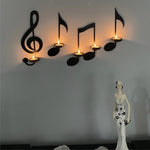 Music Note Wall Sconce, Treble Clef Wall Decor Vintage Art Musical Note-Style Candle Holders for Home Living Room