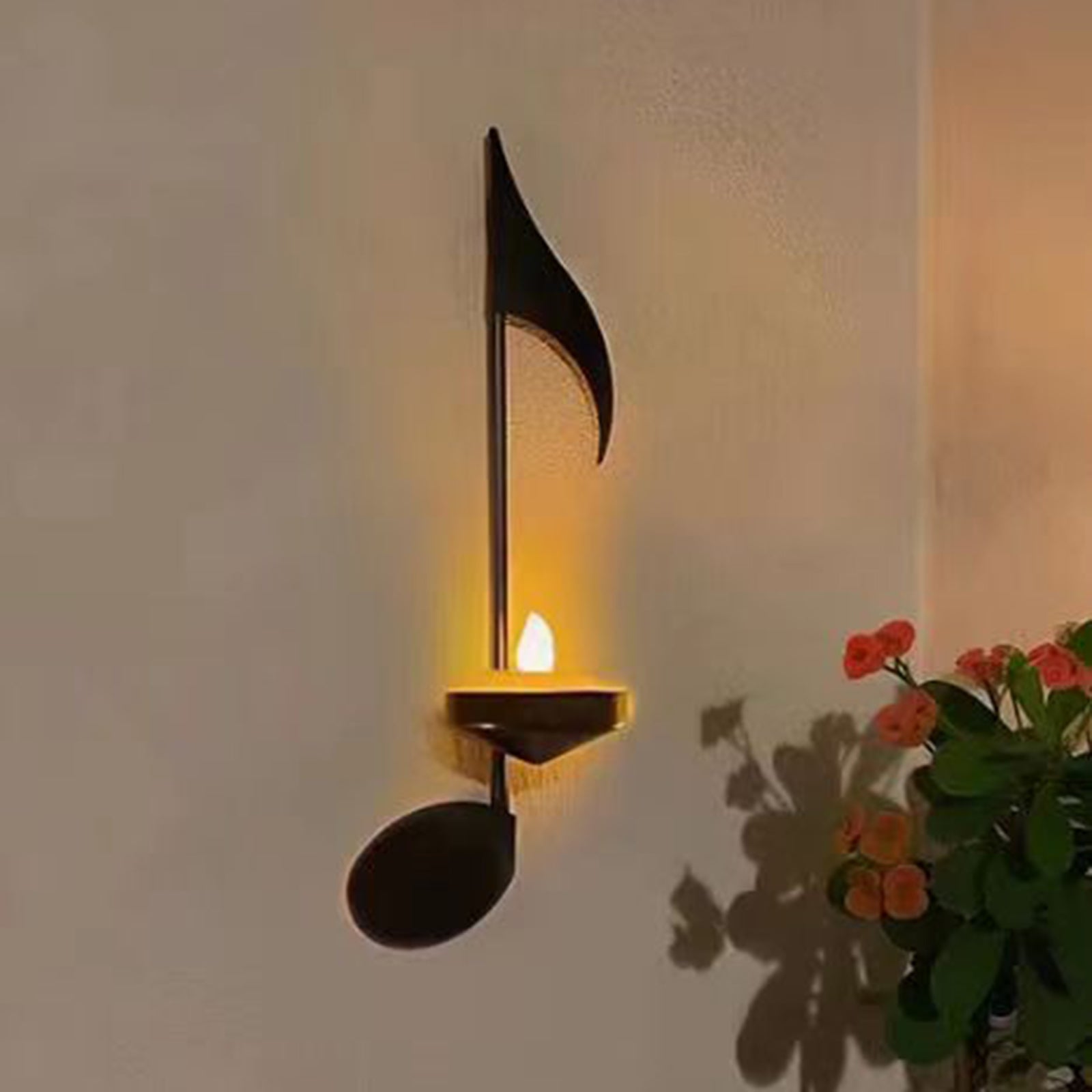 Music Note Wall Sconce, Treble Clef Wall Decor Vintage Art Musical Note-Style Candle Holders for Home Living Room