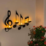 Music Note Wall Sconce, Treble Clef Wall Decor Vintage Art Musical Note-Style Candle Holders for Home Living Room