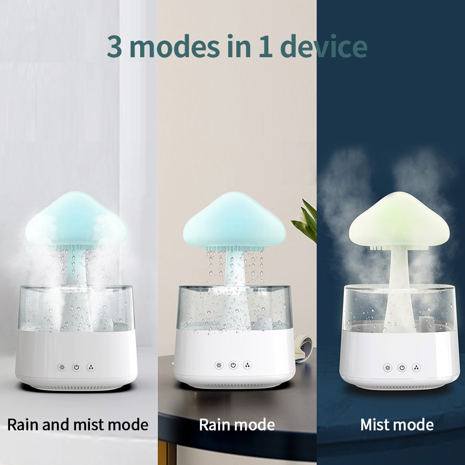 Rain Cloud Humidifier, Rain Cloud Night Light, Aromatherapy Essential Oil Diffuser with 7 Color Changing, Raindrop Sound for Home Office Room