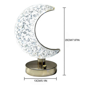 Moon Table Lamp Creative Moon Shape Crystal Night Light Bedside Lamp Romantic Desktop Nightstand Decor Lamp