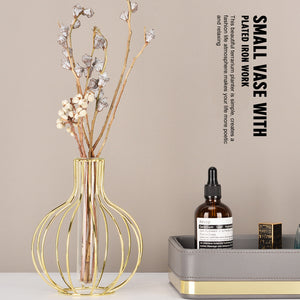 Glass-Vase-with-Metal-Frame