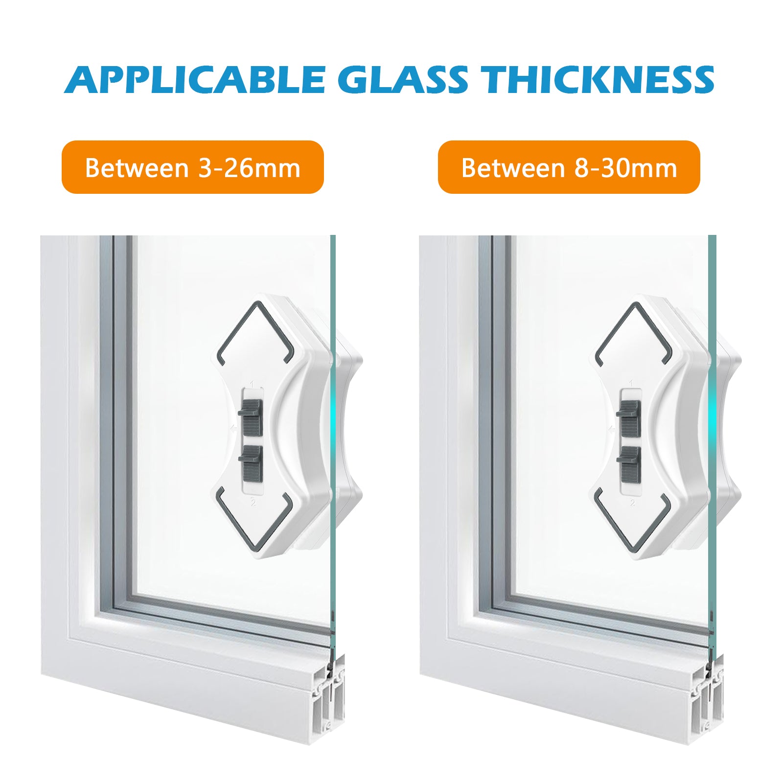 Double Sided Magnetic Window Cleaner Cleaning Tool with Safety Rope