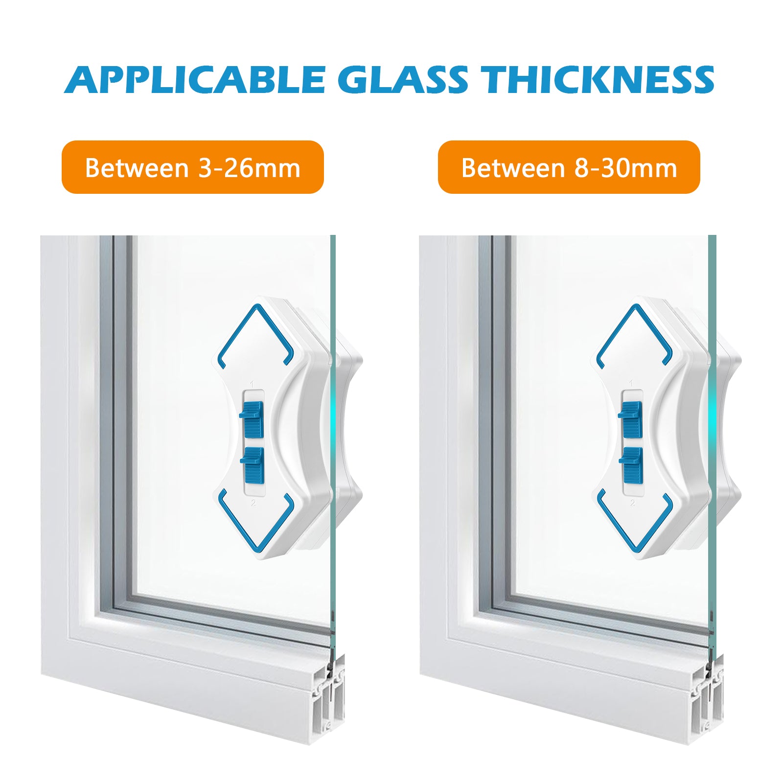 Double Sided Magnetic Window Cleaner Cleaning Tool with Safety Rope
