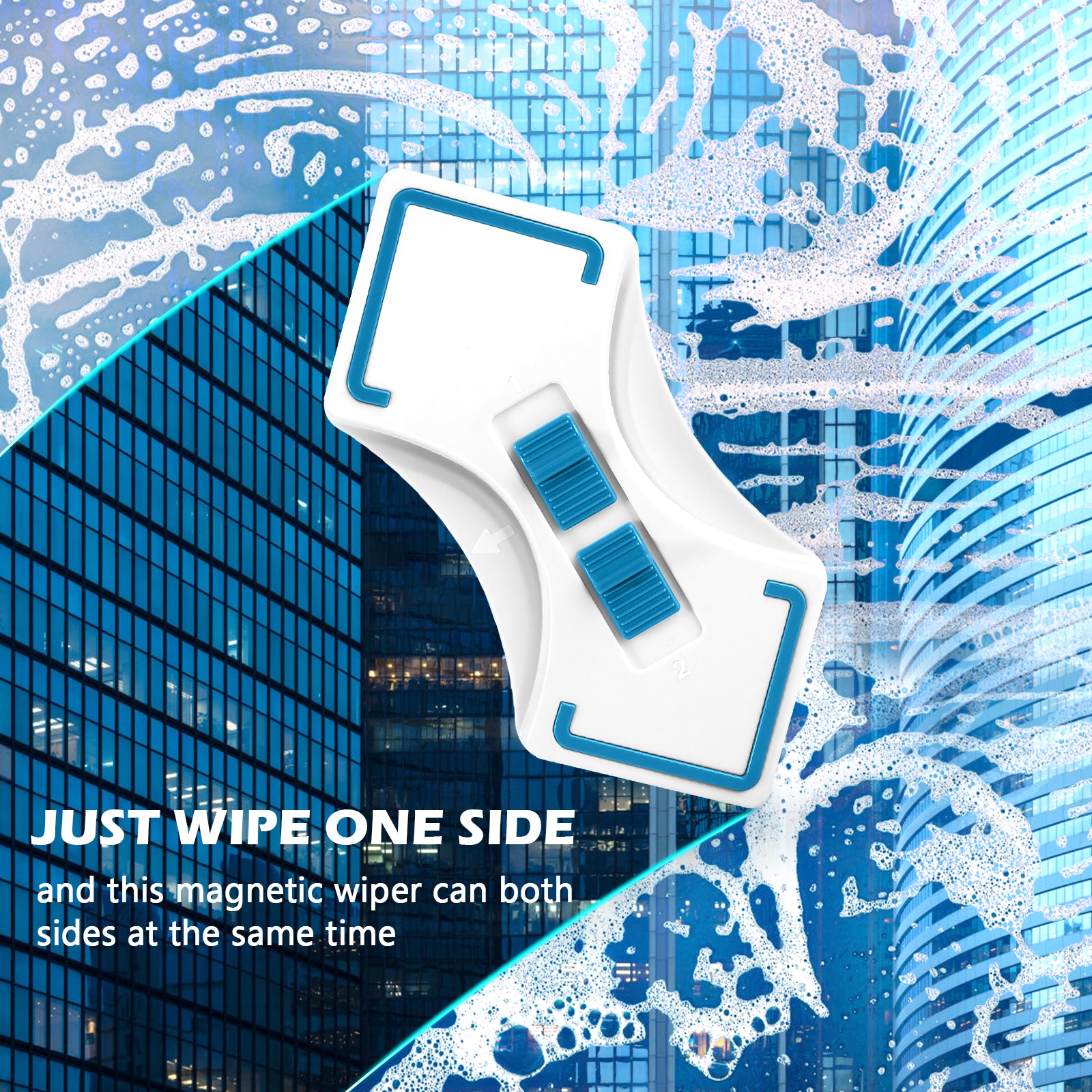 Double Sided Magnetic Window Cleaner Cleaning Tool with Safety Rope