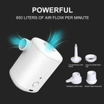 Portable Air Pump Mini Air Pump 300L/min Quick Inflation  3000mAh for Air Mattress Pool Toys Air Bed Vacuum Storage Bags