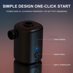 Portable Air Pump Mini Air Pump 300L/min Quick Inflation  3000mAh for Air Mattress Pool Toys Air Bed Vacuum Storage Bags