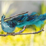 12" Peacock Christmas Ornaments Bird with Feather Tail Clip-On for Christmas Tree Decorations Garden Yard 2/4/6 PCS