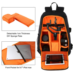 Camera Backpack with Headphone Hole Waterproof Scratch-proof Dual Digital DSLR Photo Video Bag Laptop Backpack