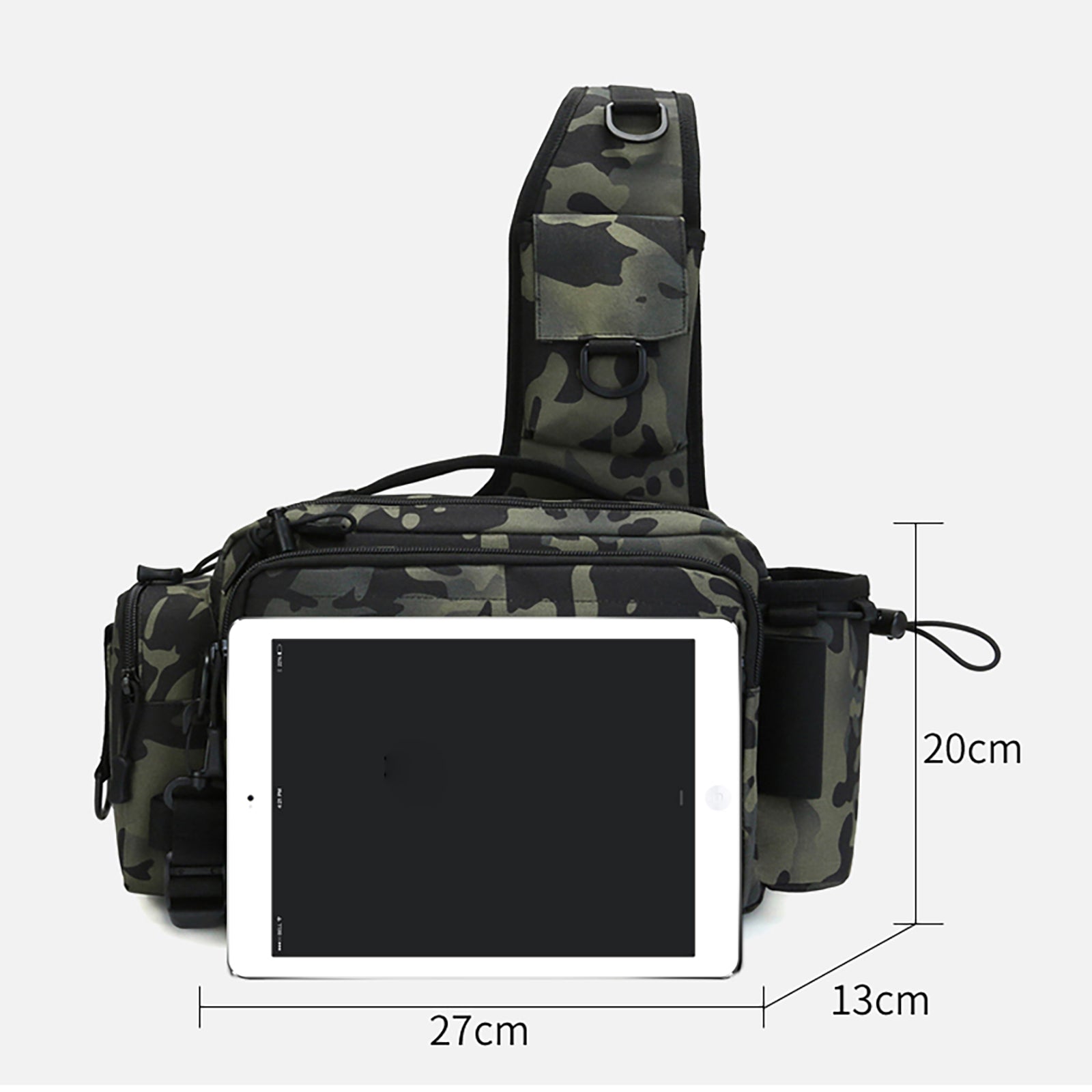 Fishing Tackle Storage Bag Waterproof Scratch resistant with Rod Holder Outdoor Shoulder Backpack
