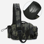 Fishing Tackle Storage Bag Waterproof Scratch resistant with Rod Holder Outdoor Shoulder Backpack
