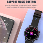1.32'' Smart Watch Heart Rate Blood Pressure Tracker with Music Control Multiple Sports Modes