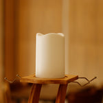 Flameless Candles Led Tea Light with Automatic Timing Function Fake Candle in Ivory Wave Open