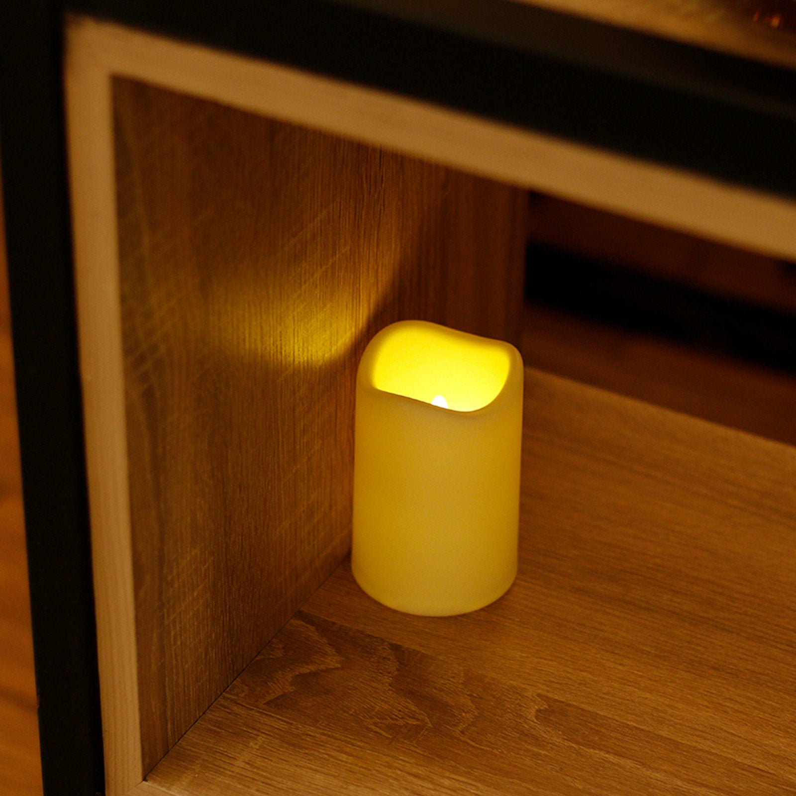 Flameless Candles Led Tea Light with Automatic Timing Function Fake Candle in Ivory Wave Open