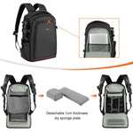 Photography Backpack Waterproof Camera Bag Large Capacity for 15" Laptop DJI Ronin-SC Handheld Gimbal with Rain Cover