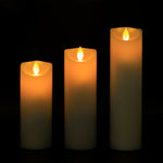 Flameless Candles 5" 6" 7" Set of 3 Pack Simulated Paraffin Pillars with Realistic Dancing LED Fake Flames and Remote Control