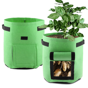 7 Gallon Potato Grow Bag with Handles and Harvest Window Garden Vegetable Planting Bags for Tomato Fruits