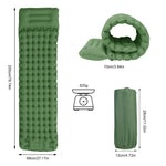 Camping Air Sleeping Pad Mat Foot Press Inflatable Lightweight Backpacking Pad 200 x 69 x 10 cm