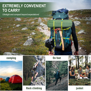 Camping Air Sleeping Pad Mat Foot Press Inflatable Lightweight Backpacking Pad 200 x 69 x 10 cm