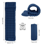Camping Air Sleeping Pad Mat Foot Press Inflatable Lightweight Backpacking Pad 200 x 69 x 10 cm