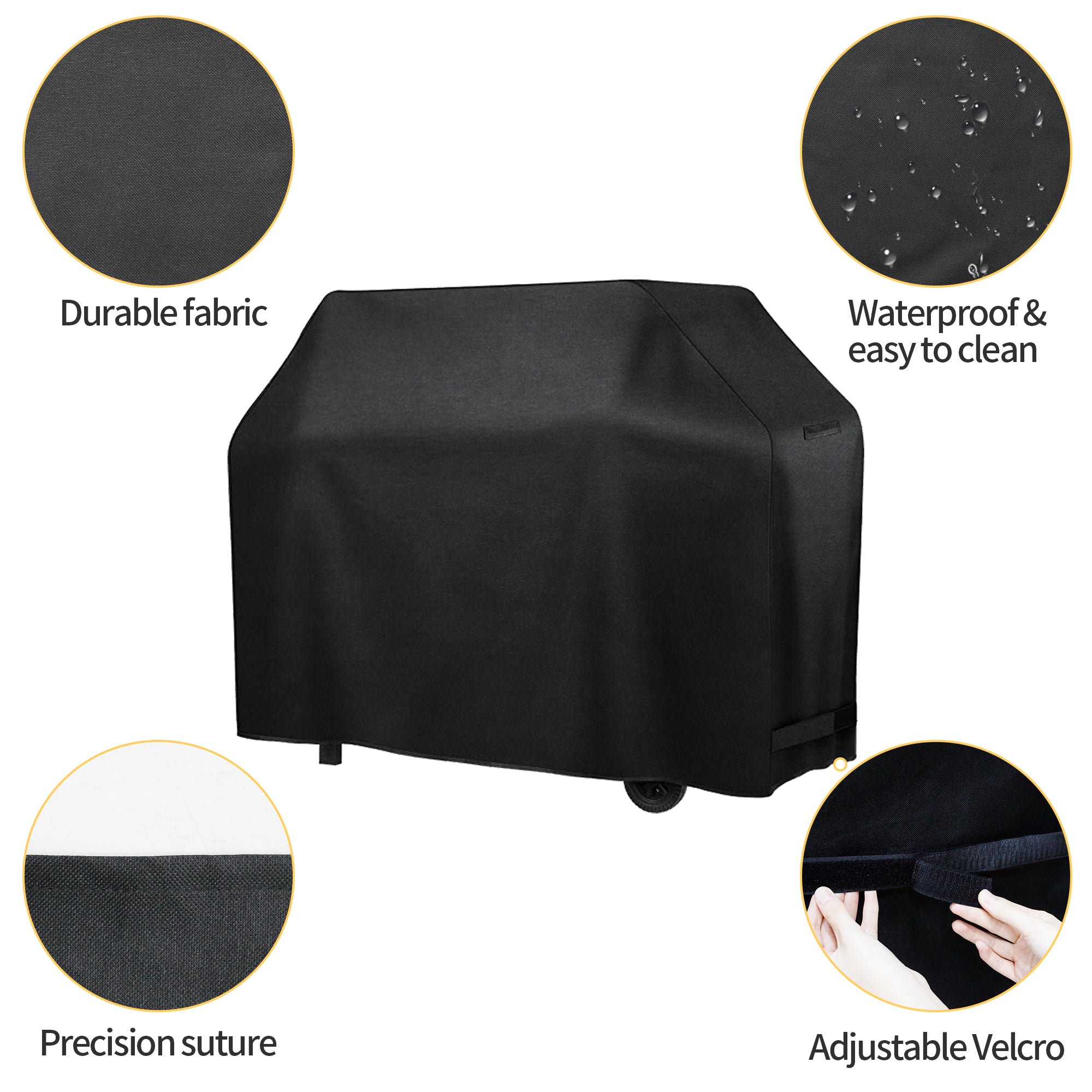 BBQ Cover Heavy Duty Waterproof Outdoor Barbecue Grill Cover Fade Rip Resistant 600D Oxford Fabric for Most Brands Of Grill