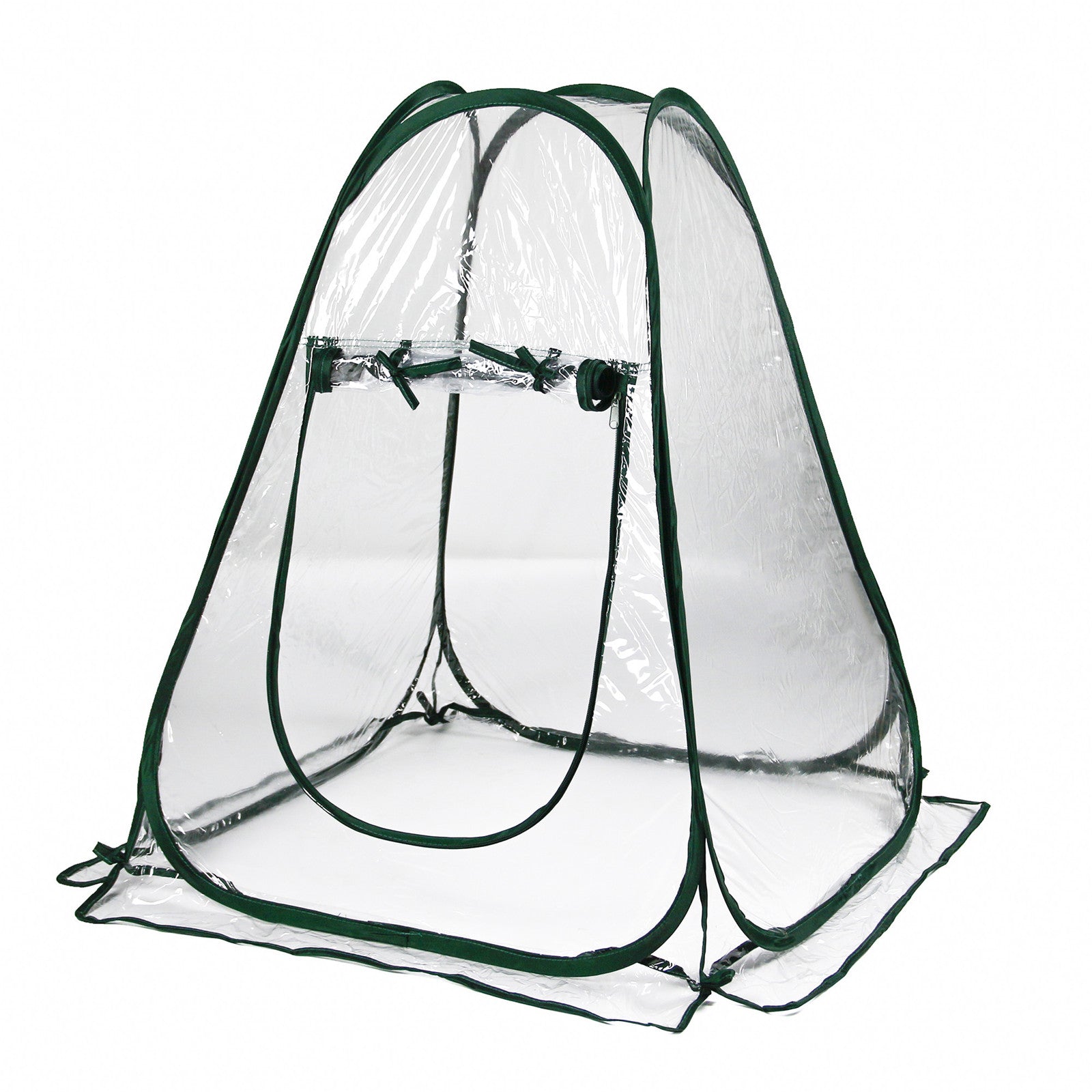 Mini Pop Up Small Greenhouse Transparent PVC Plant House with 4 Anchoring Stakes and Zipper Ventilation Window for Indoor Outdoor Use