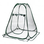 Mini Pop Up Small Greenhouse Transparent PVC Plant House with 4 Anchoring Stakes and Zipper Ventilation Window for Indoor Outdoor Use
