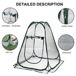 Mini Pop Up Small Greenhouse Transparent PVC Plant House with 4 Anchoring Stakes and Zipper Ventilation Window for Indoor Outdoor Use