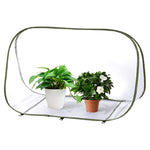 Mini Pop Up Small Greenhouse Transparent PVC Plant House with 4 Anchoring Stakes and Zipper Ventilation Window for Indoor Outdoor Use