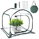 Mini Pop Up Small Greenhouse Transparent PVC Plant House with 4 Anchoring Stakes and Zipper Ventilation Window for Indoor Outdoor Use
