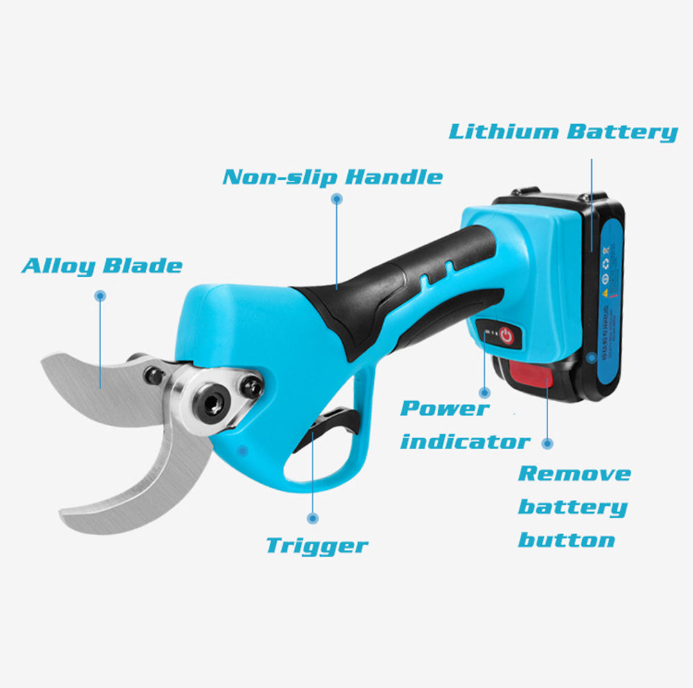 Electric Pruning Shears Professional Cordless Tree Branch Pruner with 2 Rechargeable Battery - 40mm (1.6inch) Cutting Diameter