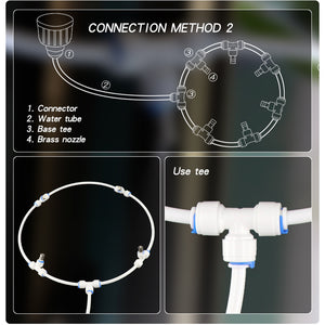 Misting Cooling System with 33 FT(10M) Misting Line 8 Brass Mist Nozzles for Patio Garden Greenhouse
