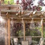 Misting Cooling System with 33 FT(10M) Misting Line 8 Brass Mist Nozzles for Patio Garden Greenhouse