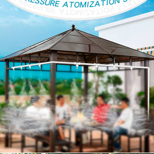 Misting Cooling System with 33 FT(10M) Misting Line 8 Brass Mist Nozzles for Patio Garden Greenhouse