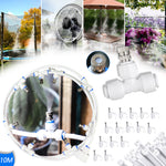 Misting Cooling System with 33 FT(10M) Misting Line 8 Brass Mist Nozzles for Patio Garden Greenhouse
