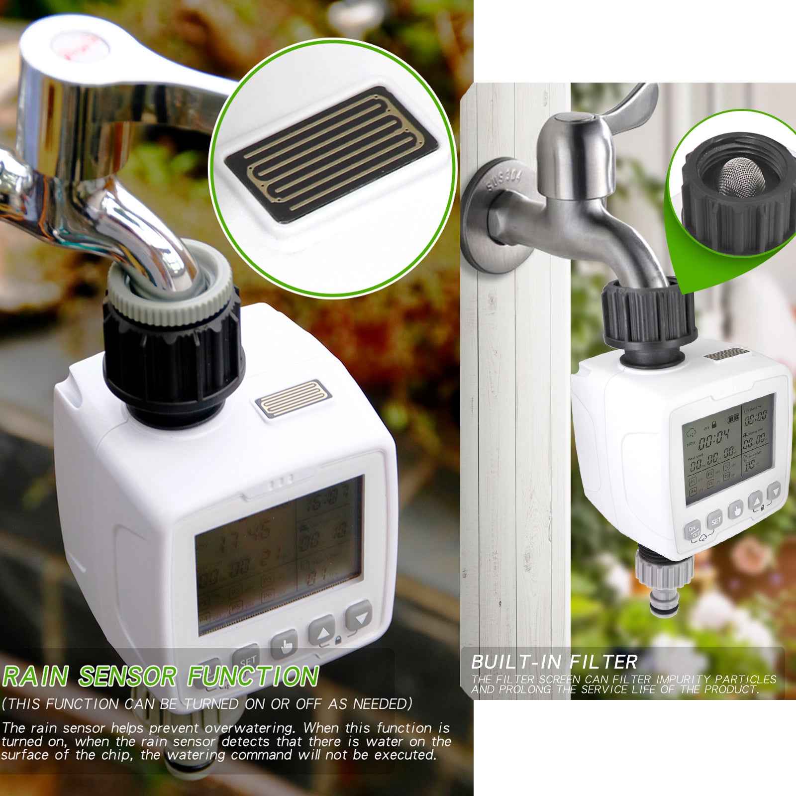 Automatic Watering Timer with Rain Sensor Drip Irrigation Kit Plant Waterer drip Irrigation System