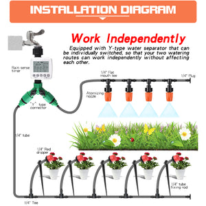 Automatic Watering Timer with Rain Sensor Drip Irrigation Kit Plant Waterer drip Irrigation System