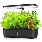 Hydroponics Growing System 12 Pods Plant Starter Kit with Timer Grow Light Pump System Big Water Tank