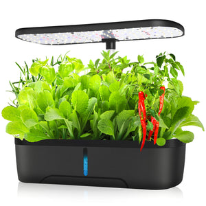 Hydroponics Growing System 12 Pods Plant Starter Kit with Timer Grow Light Pump System Big Water Tank